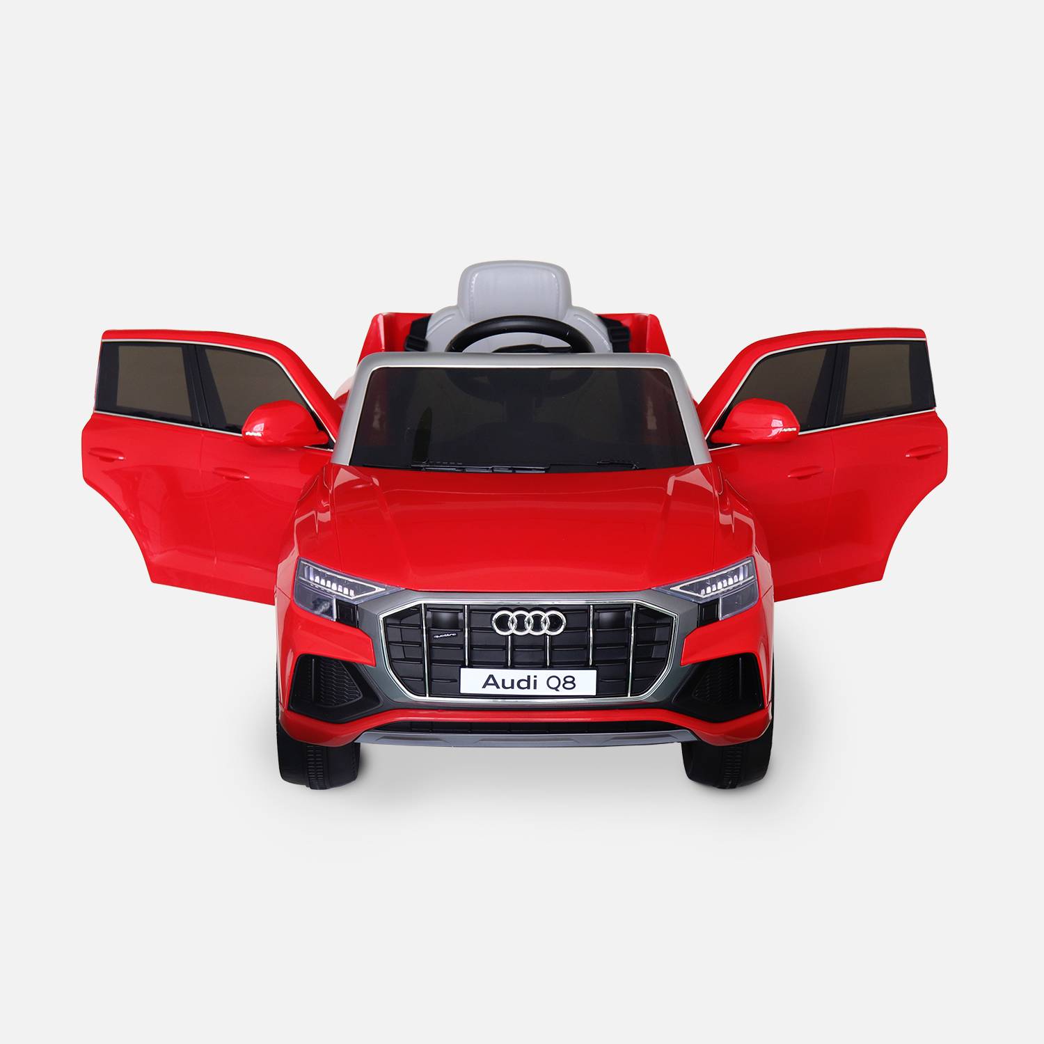 AUDI Q8 Rood elektrische auto 12V, 1 plaats, 4x4 voor kinderen met autoradio en afstandsbediening,sweeek,Photo3