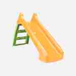 Kleine glijbaan met wateraansluiting oranje en groen 120 cm – peuterglijbaan Léo Photo1