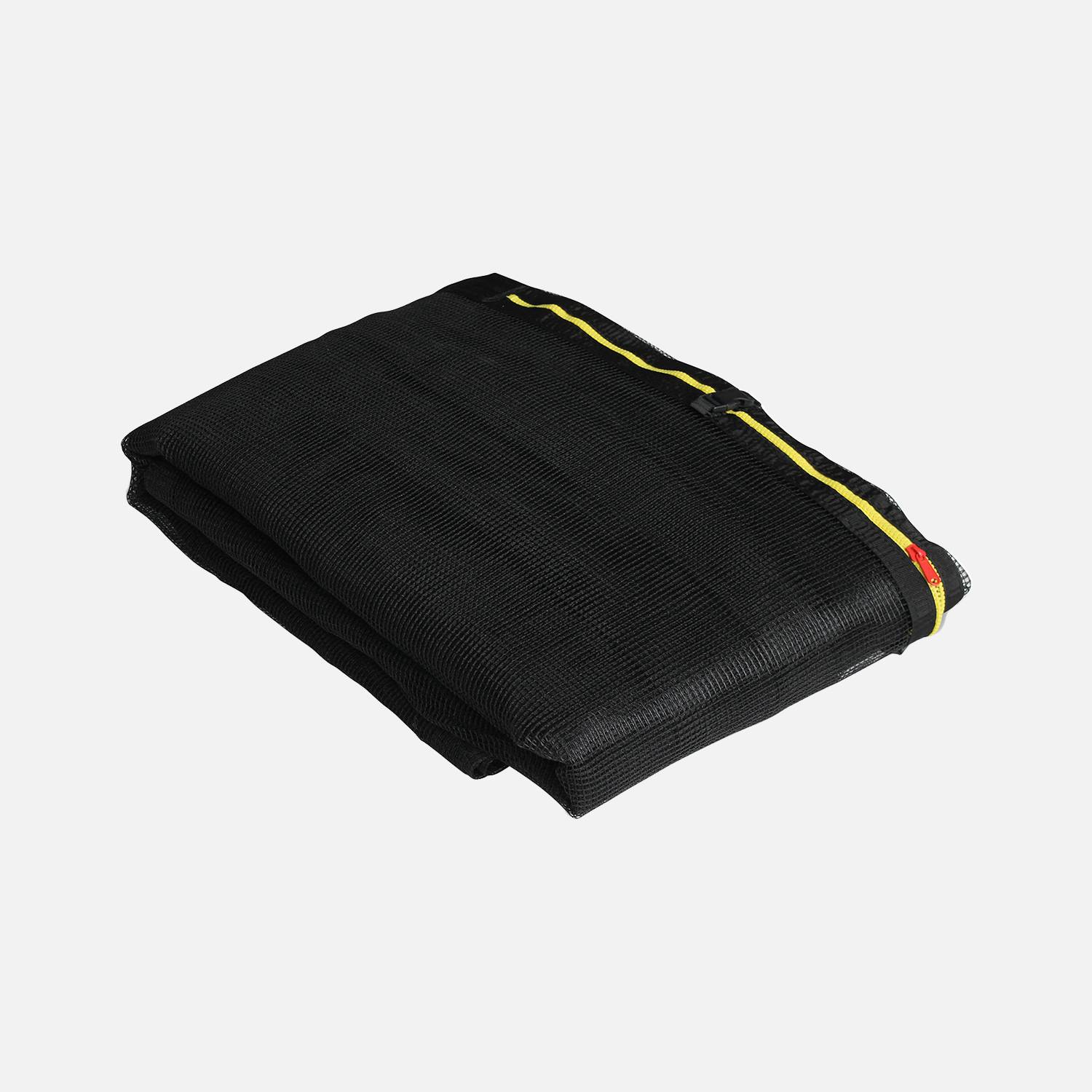Sicherheitsnetz für sweeek Trampolin - Ø370cm, Farbe Schwarz mit gelbem Reißverschluss Ø370cm Photo1