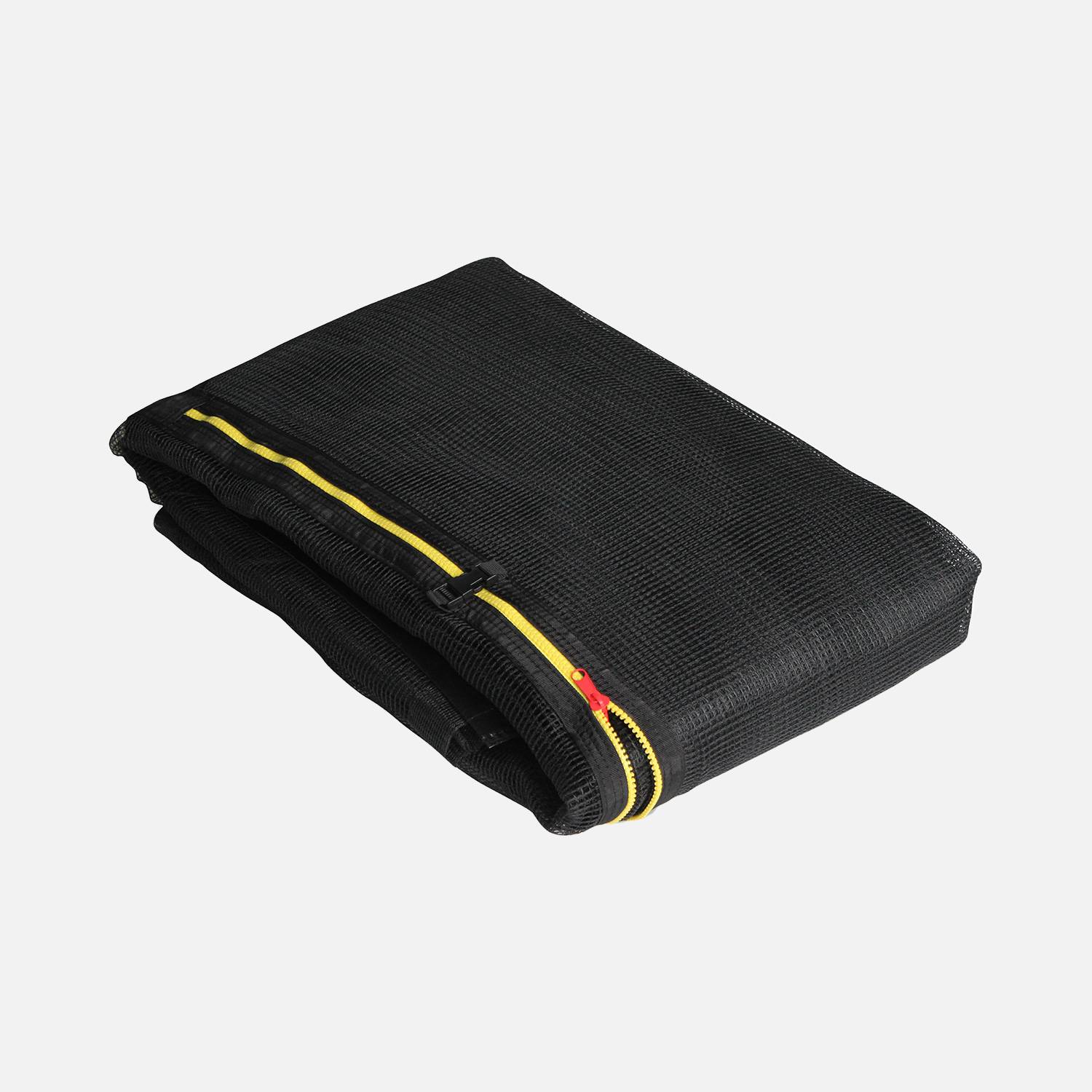 Sicherheitsnetz für sweeek Trampolin - Ø490cm, Farbe Schwarz mit gelbem Reißverschluss Photo1