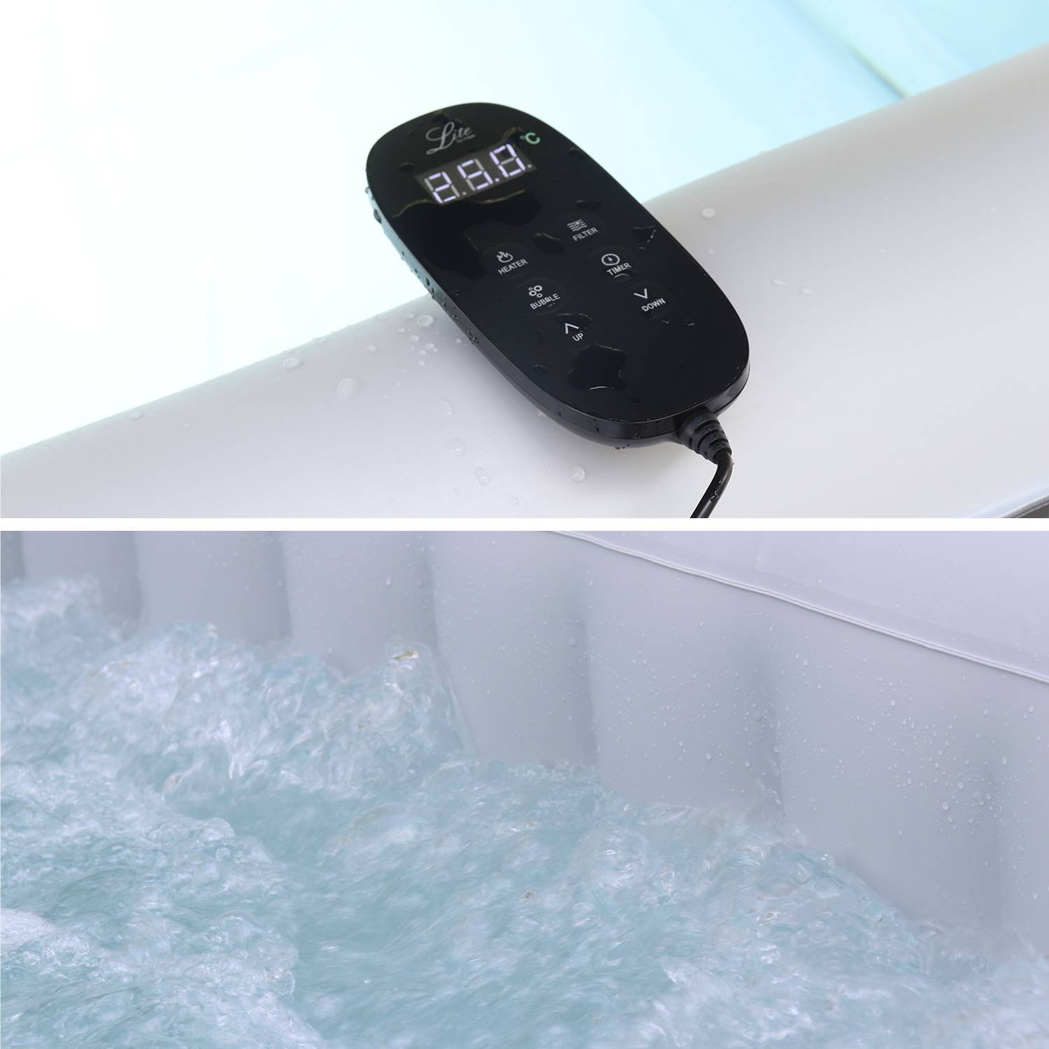 Opblaasbare spa MSPA Fjord 4, 160cm, 4 personen, pomp, verwarming, inflator, filter, zeildoek en afstandsbediening,sweeek,Photo4
