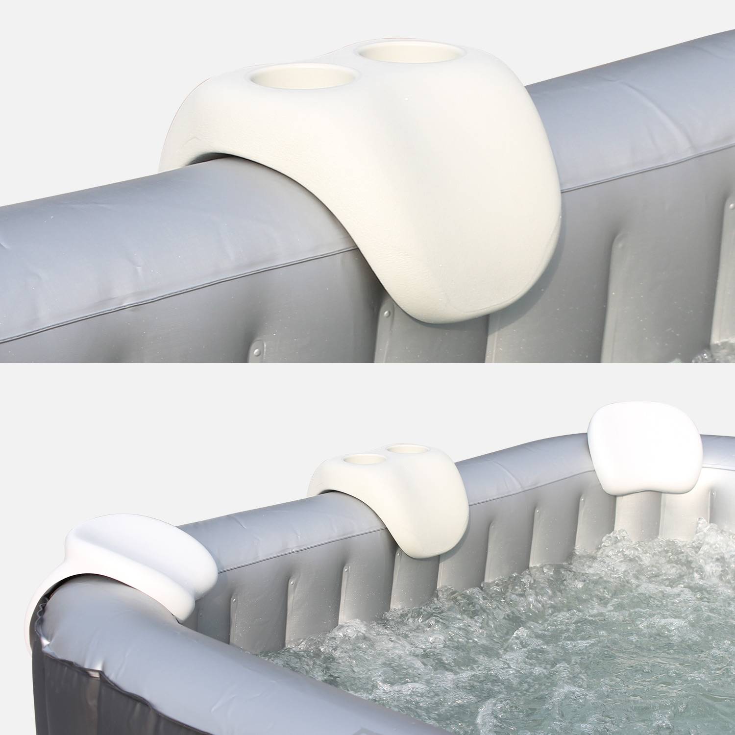 Pair of headrests and cupholder for inflatable spa - MSpa,sweeek,Photo5