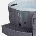 Grey polyrattan for hot tub surrond for 4 or 6 seater hot tub 180 x 70 cm - aluminium structure, shelves, cabinet and footstep Photo4