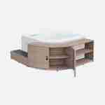 Armazón de spa, contorno de resina tejida natural para spa cuadrado con mueble, estante y escalón Photo2
