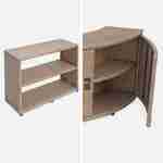 Armazón de spa, contorno de resina tejida natural para spa cuadrado con mueble, estante y escalón Photo5