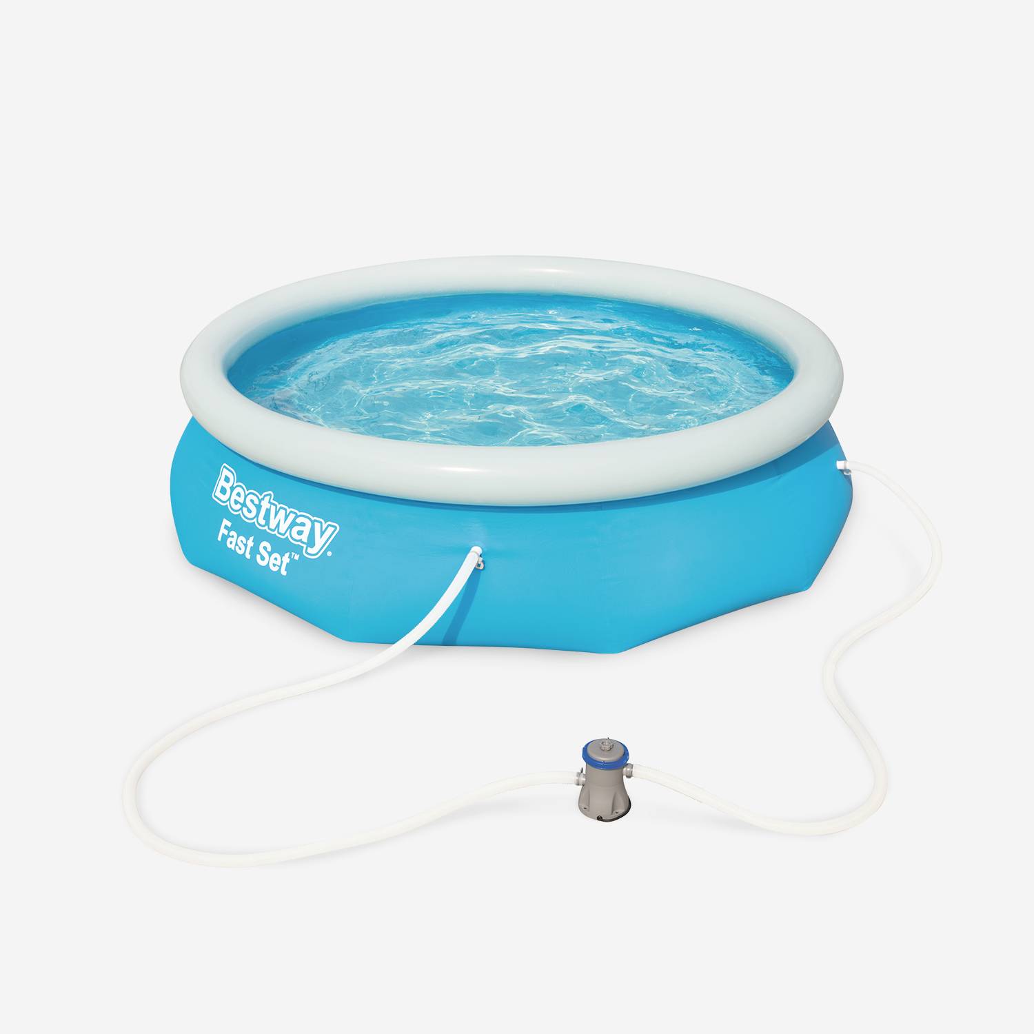 Opblaasbaar zwembad zelfdragend blauw BESTWAY – Diamant ⌀ 305 x 76 cm - zelfdragend rond bovengronds zwembad met patroonfilter en 1 cartridge,sweeek,Photo2