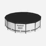 Piscine tubulaire BESTWAY - Peridot grise - piscine ronde Ø4,3m avec pompe de filtration, échelle et bâche de protection, piscine hors sol, armature acier Photo2