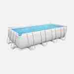 Bovengronds frame zwembad 5x3m, grijs, met dekzeil, pomp, filter, ladder, flotter en reparatieset Photo2