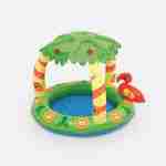 Pataugeoire gonflable CALAO, piscine pour bébé avec pare-soleil, 99x91x71cm Photo1