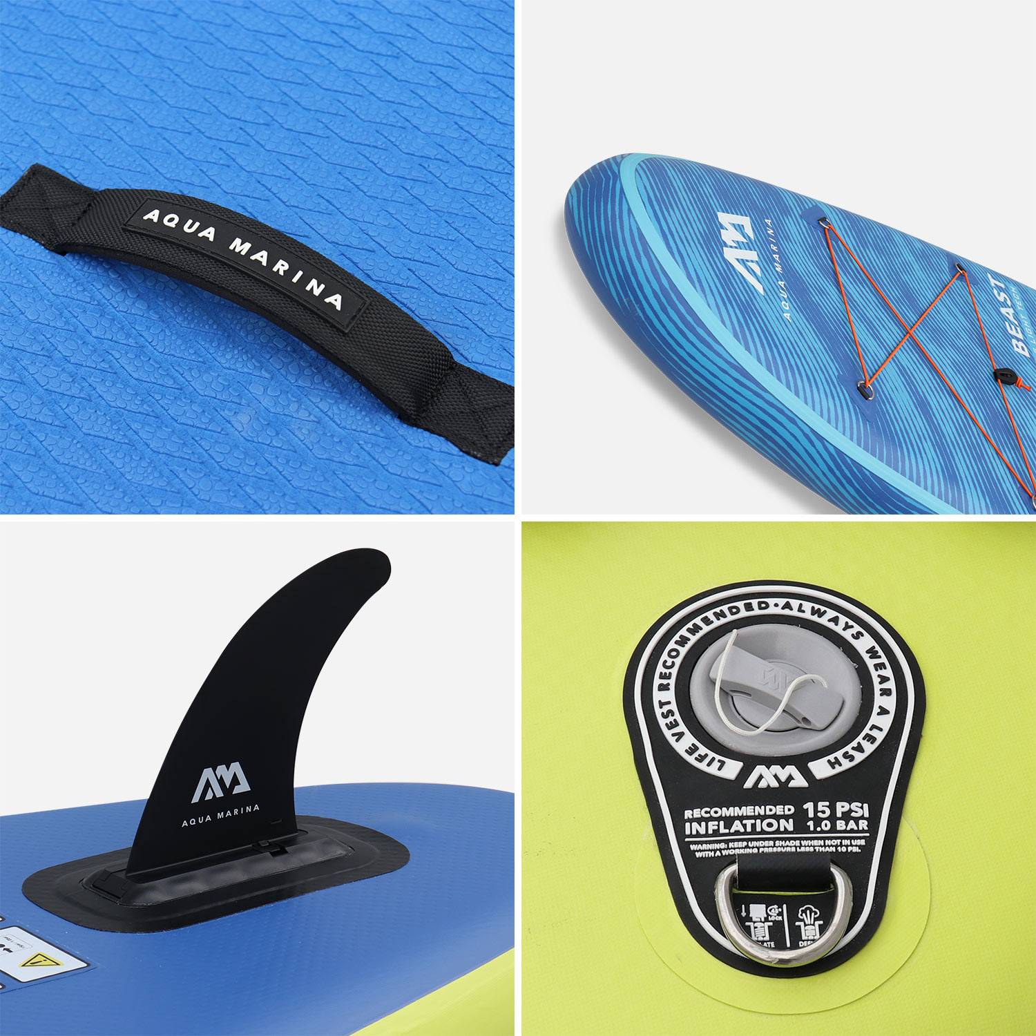 Inflatable Stand Up Paddle Board - Beast 10'6 "- 15cm thick - Inflatable stand up paddle pack (SUP) with high pressure pump, paddle, leash and storage bag included Photo6