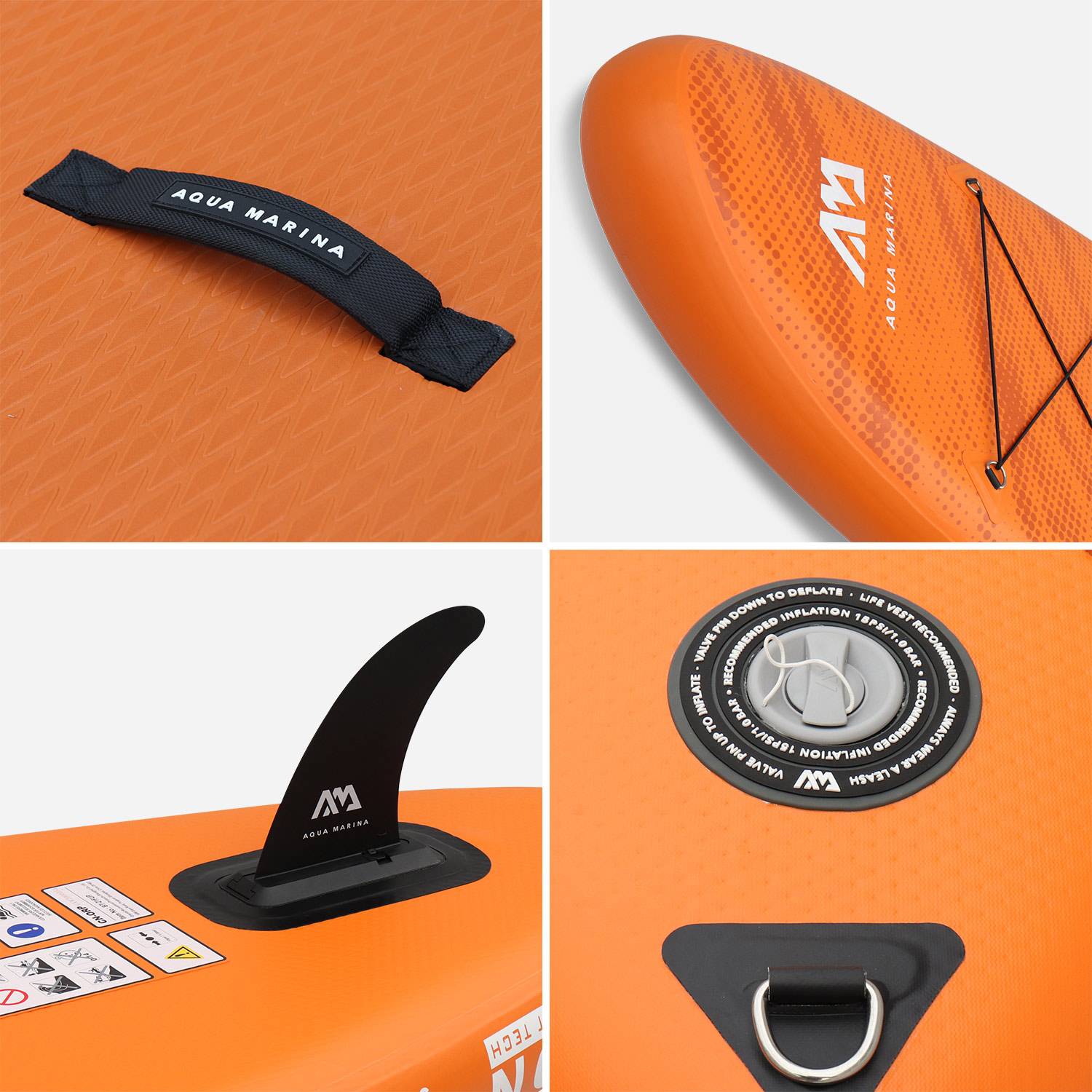 Stand Up Paddle Opblaasbaar - Fusion 10'10" - 15cm dik - Opblaasbaar stand up paddle pack (SUP) met hogedrukpomp double action, inclusief peddel, leash en opbergzak,sweeek,Photo7