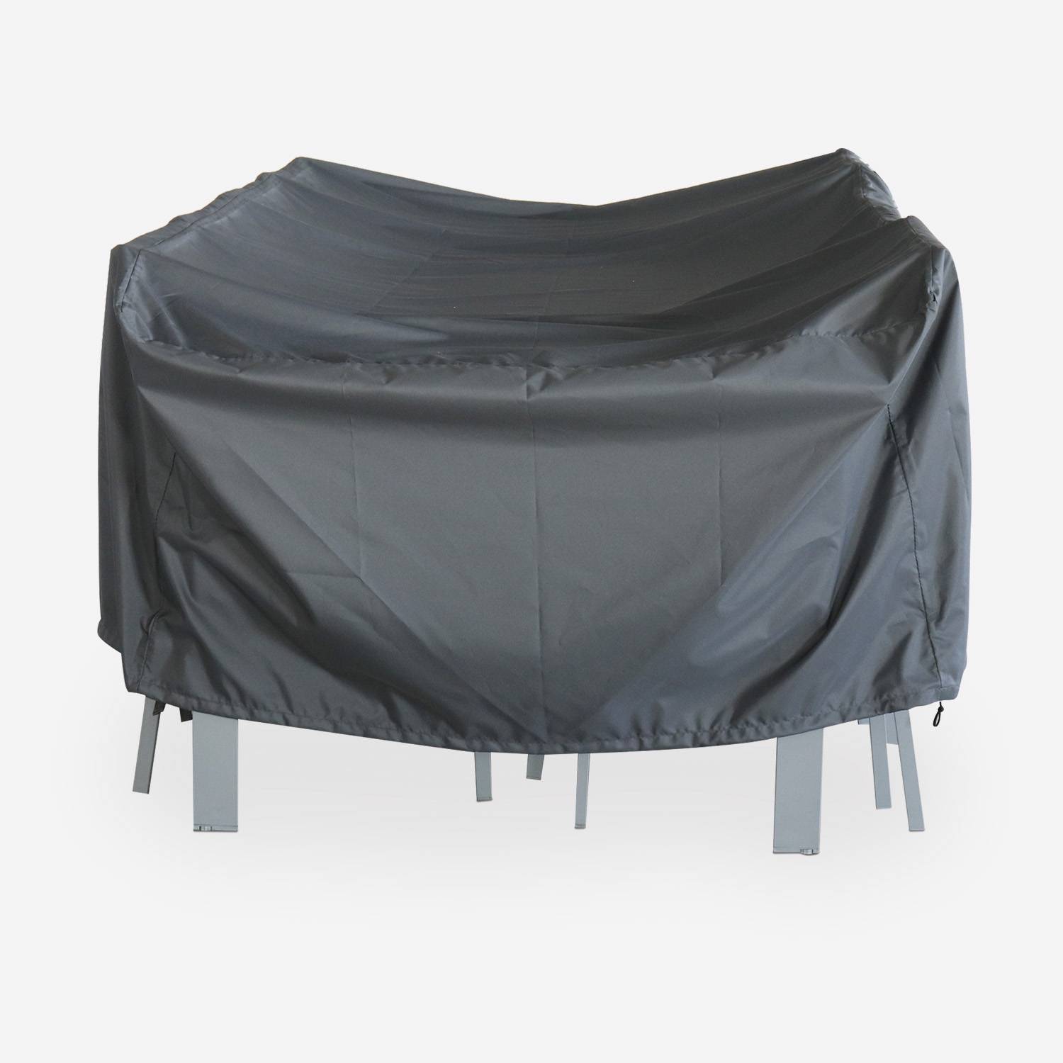 Cobertura protectora 235x135cm cinza escuro - Cobertura rectangular de poliéster revestido a PA para mesas de jardim Odenton / Washington Photo2