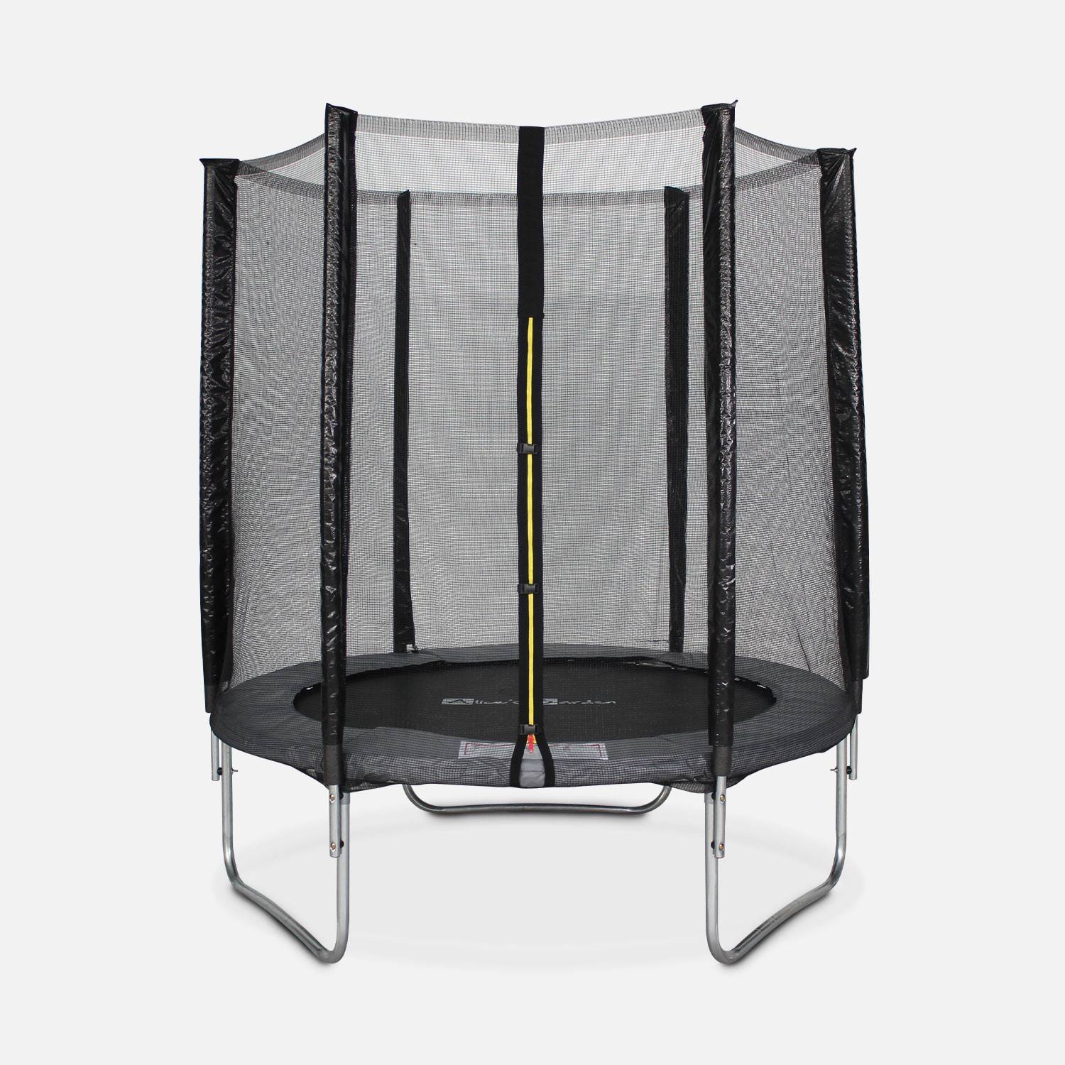 Trampoline Ø180cm - Cassiopée gris avec son filet de protection - Garden trampoline 2m | sweeek