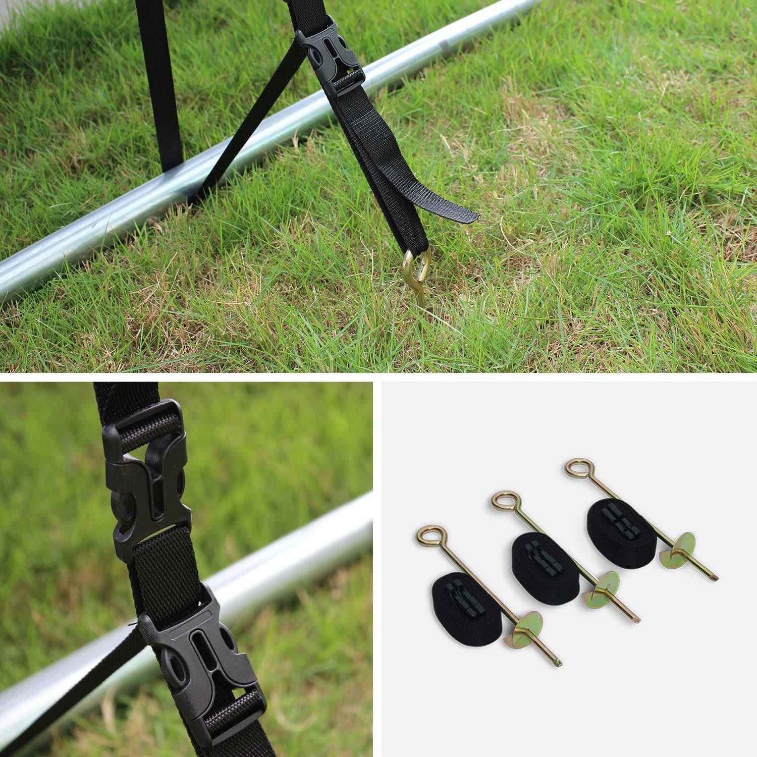 Trampoline Accessories Pack - Ø245 cm - Ladder, Rain Cover, Shoe Net, Anchor Kit,sweeek,Photo5
