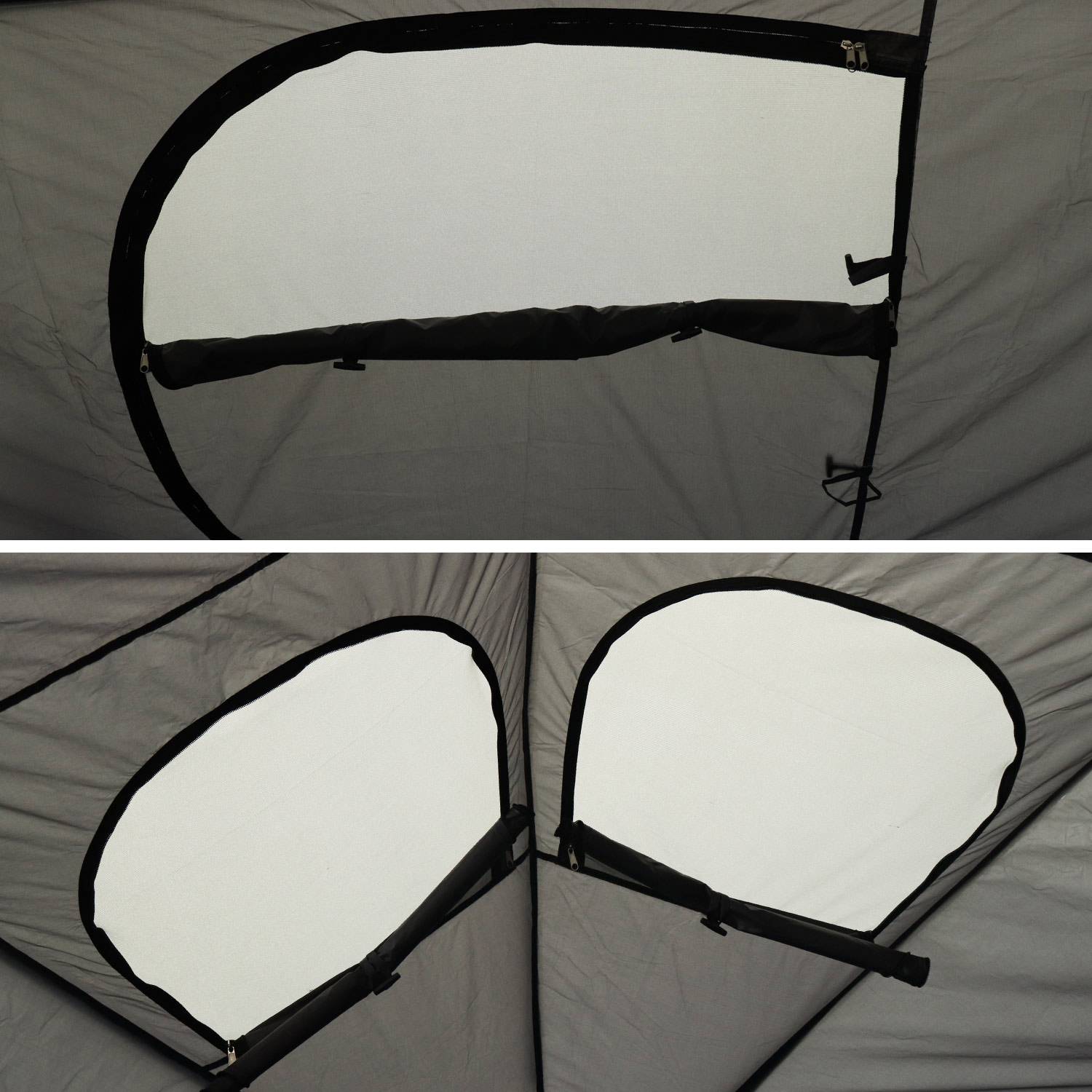 Campingzelt für Trampolin Ø305cm (Innen- und Außennetz) Polyester, UV-behandelt, 2 Türen, 4 Fenster & Transporttasche Photo5