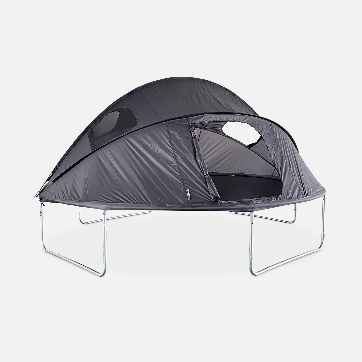 Tente de camping pour trampoline Ø430cm (filet intérieur et extérieur) polyester, traité anti UV, 2 portes, 4  fenêtres & sac de transport,sweeek,Photo2