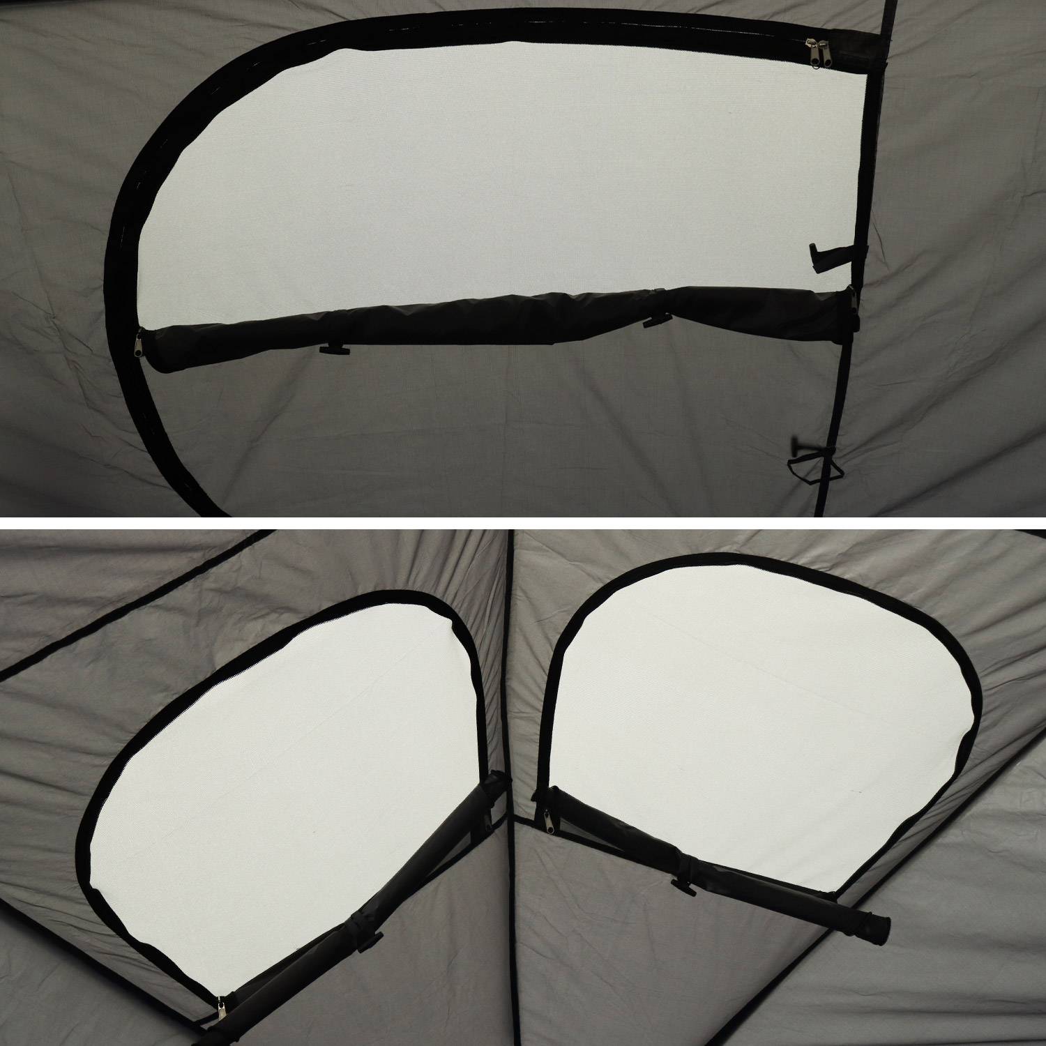 Tente de camping pour trampoline Ø430cm (filet intérieur et extérieur) polyester, traité anti UV, 2 portes, 4  fenêtres & sac de transport,sweeek,Photo5