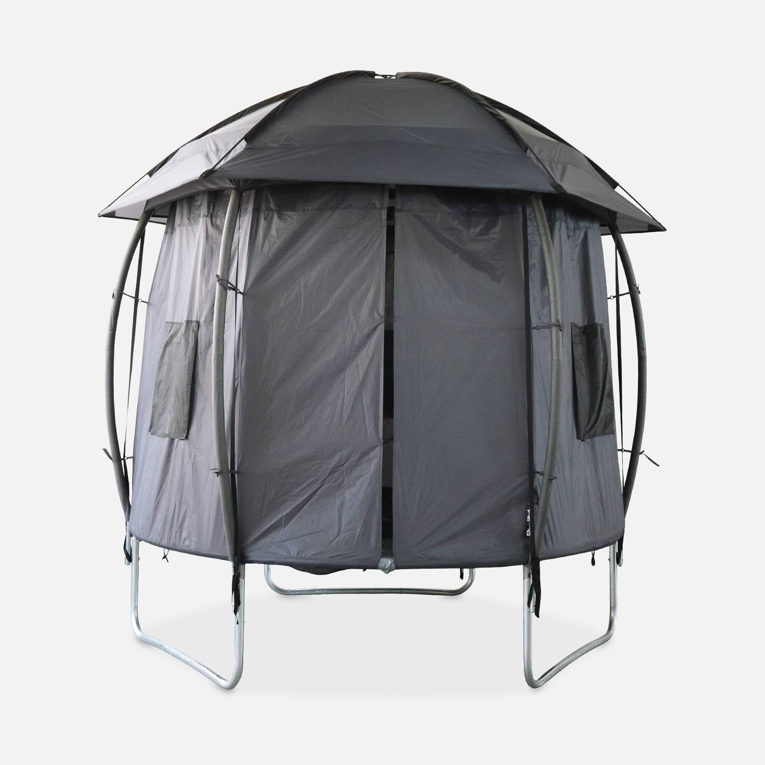 Tente de camping pour trampoline, cabane, polyester, traité anti UV, 1 porte, 3  fenêtres et sac de transport,sweeek,Photo3