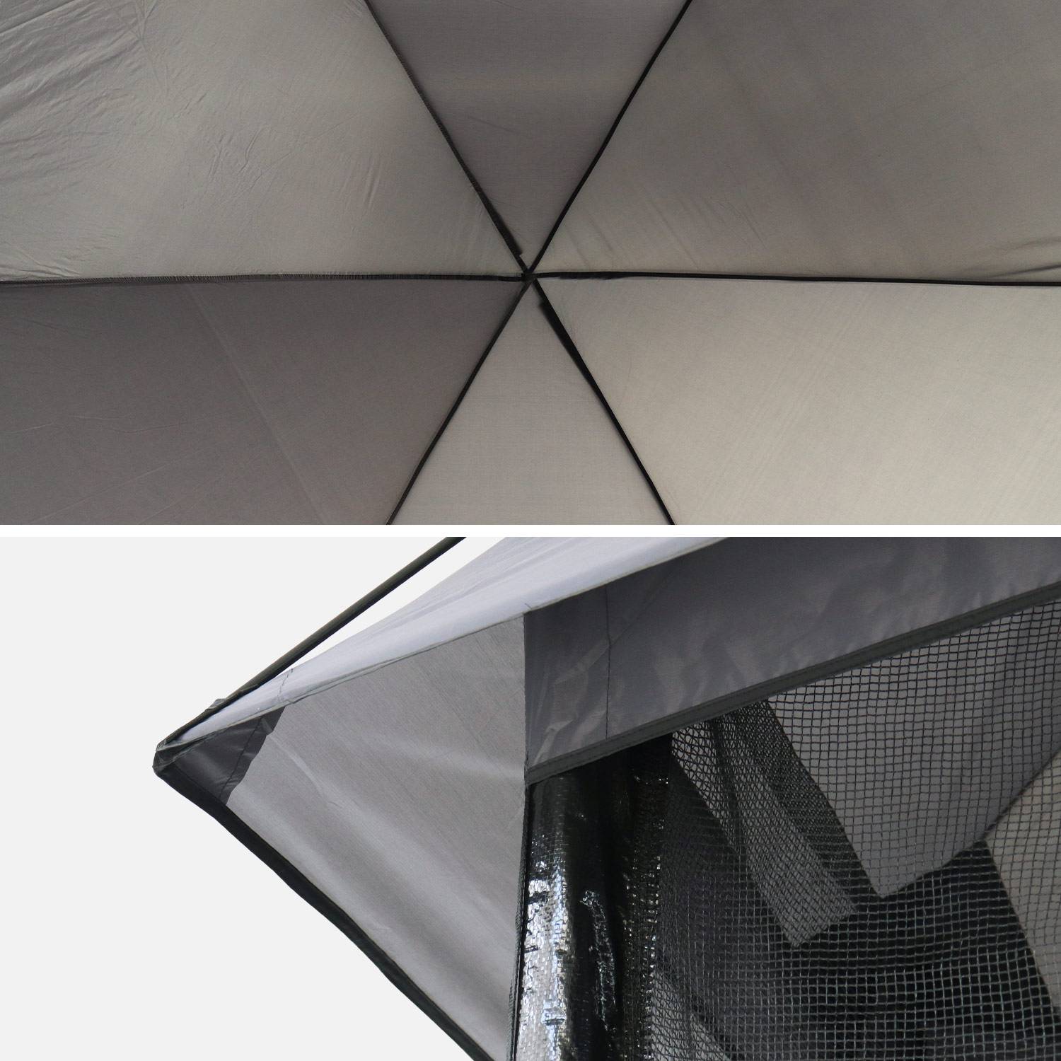 Tente de camping pour trampoline, cabane, polyester, traité anti UV, 1 porte, 3  fenêtres et sac de transport,sweeek,Photo5