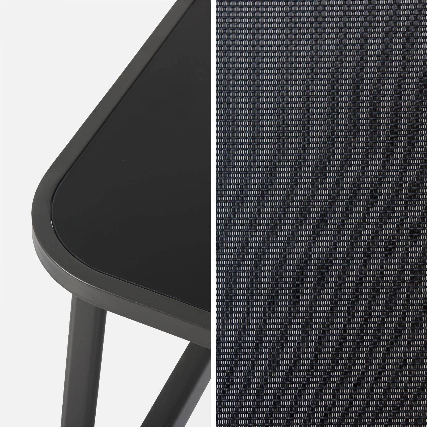 Gartenmöbel-Set aus Metall und Textilene Silvi für 4 Personen, schwarz, Modernes Design Photo5