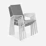 Lot de 2 fauteuils - Washington Taupe - En aluminium blanc et textilène taupe, empilables Photo3