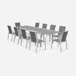Lot de 2 fauteuils - Washington Taupe - En aluminium blanc et textilène taupe, empilables Photo5