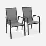 Coppia di sedie Washington Antracite/ Grigio scuro in alluminio antracite e textilene colore grigio scuro, impilabili Photo1