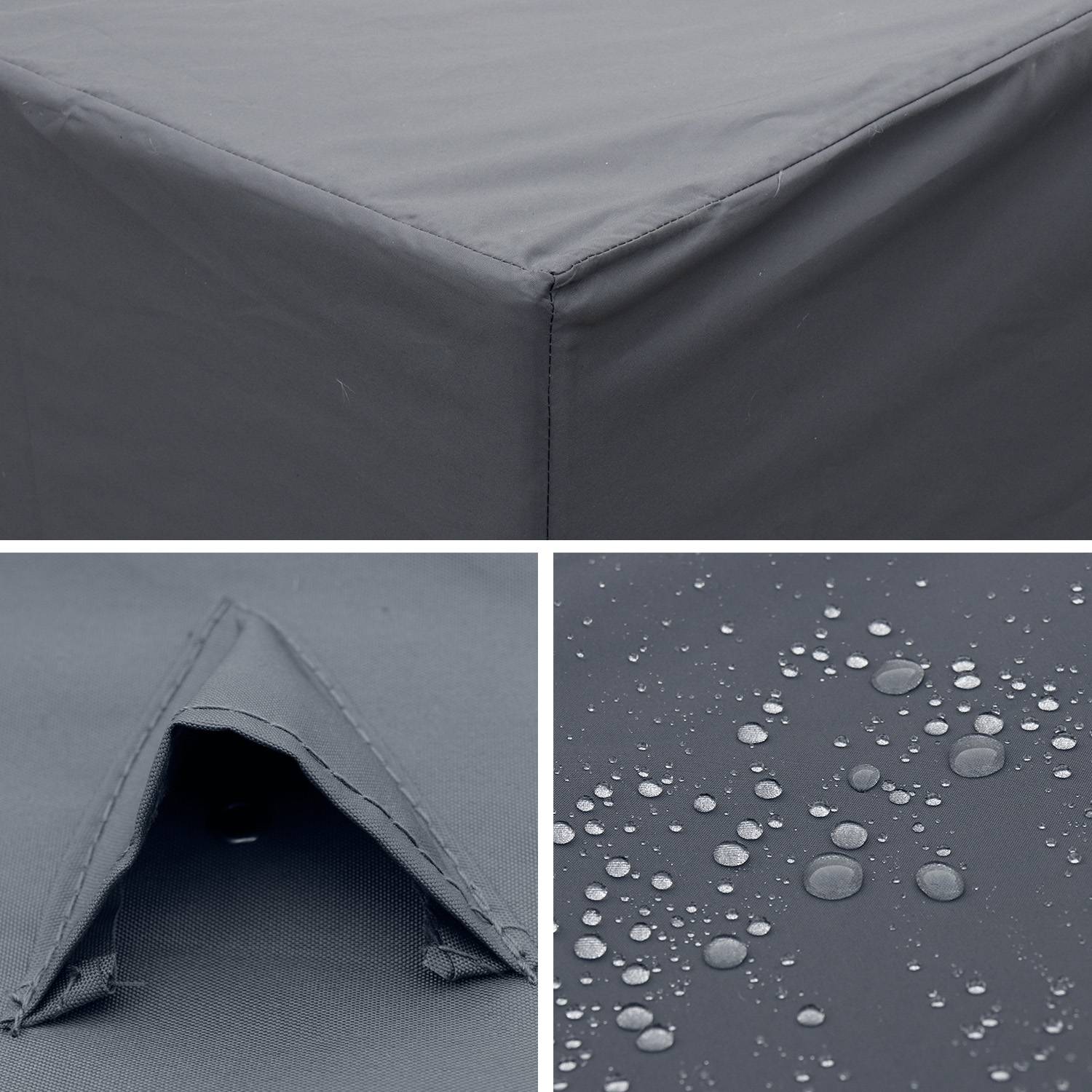 Conjunto de capas de proteção cinzentas escuras para o mobiliário de jardim Venezia - Quatro capas, lona Oxford, poliéster revestido a PA Photo4