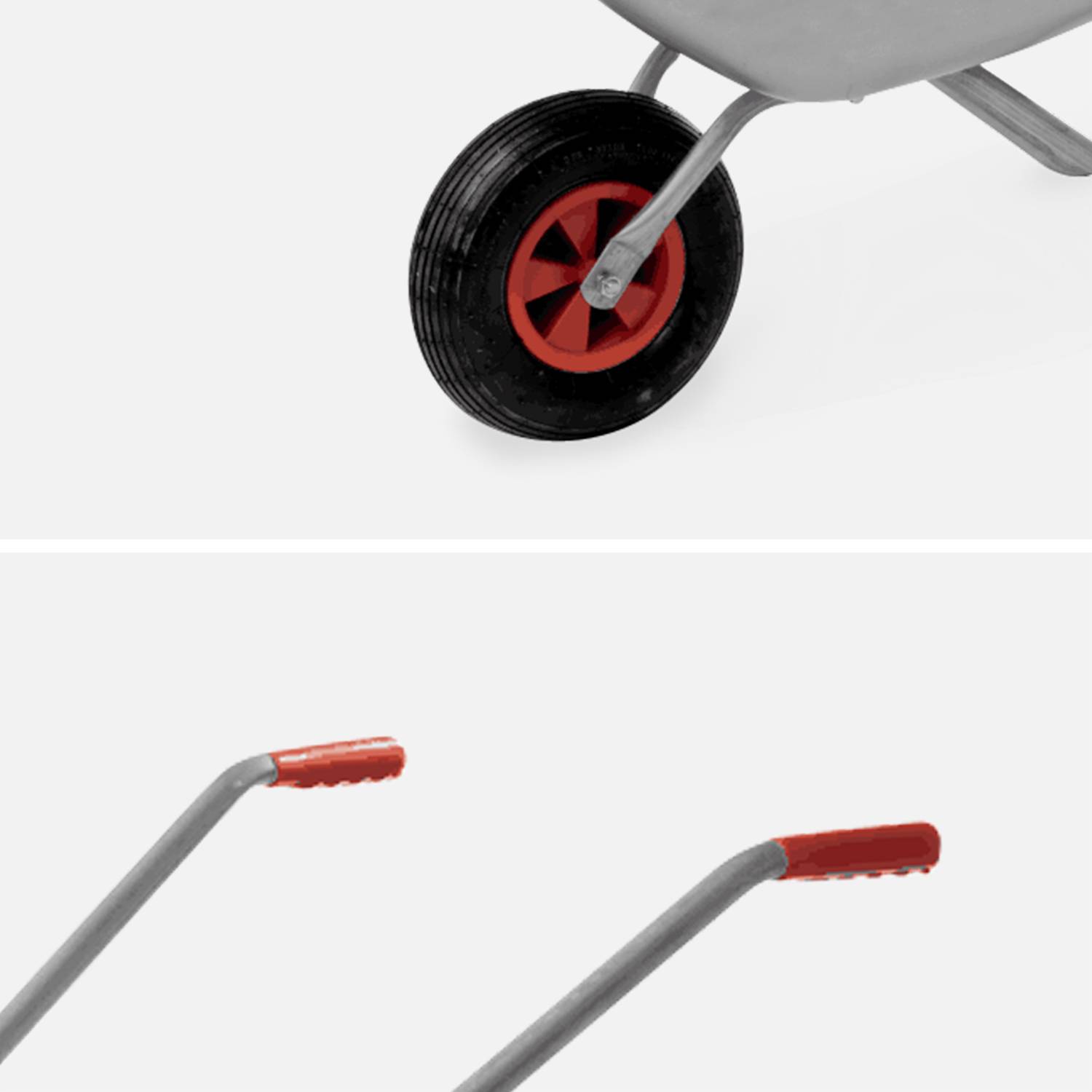 Brouette manuelle en acier galvanisé 1 roue 80L  Photo2