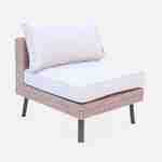 Conjunto de muebles de jardín para 5 personas en resina de tejido plano - Alba - resina y cojines beige Photo6