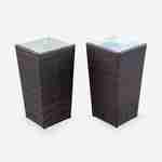 Conjunto de 2 vasos de 60 cm - Prato Chocolat - Resina tecida, vaso em aço galvanizado, estrutura em alumínio Photo3