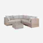 Hochwertige Gartenmöbel aus abgerundetem Polyrattan XXL -VITTORIA- Farbe Natur/Kissen beige 5 Sitzplätze Photo4
