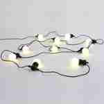 HERACLES - Luz de festa para exterior com 10 lâmpadas brancas, 50 LEDs, pilhas (não incluídas), função de temporizador, 8 modos, 4,5 m de comprimento Photo3