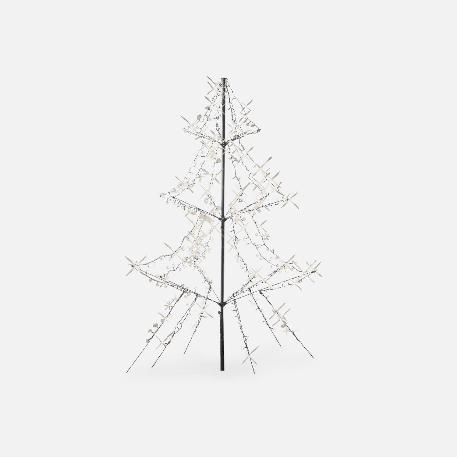Árvore de luz metálica 200cm - Pinede - 420 LED, branco quente, exterior Photo2