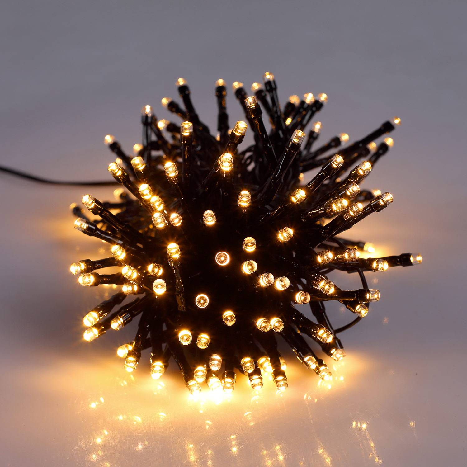 guirnalda de luces para Navidad para exteriores, 15 m de longitud, 150 LEDs blanco cálido, 8 modos,sweeek,Photo2