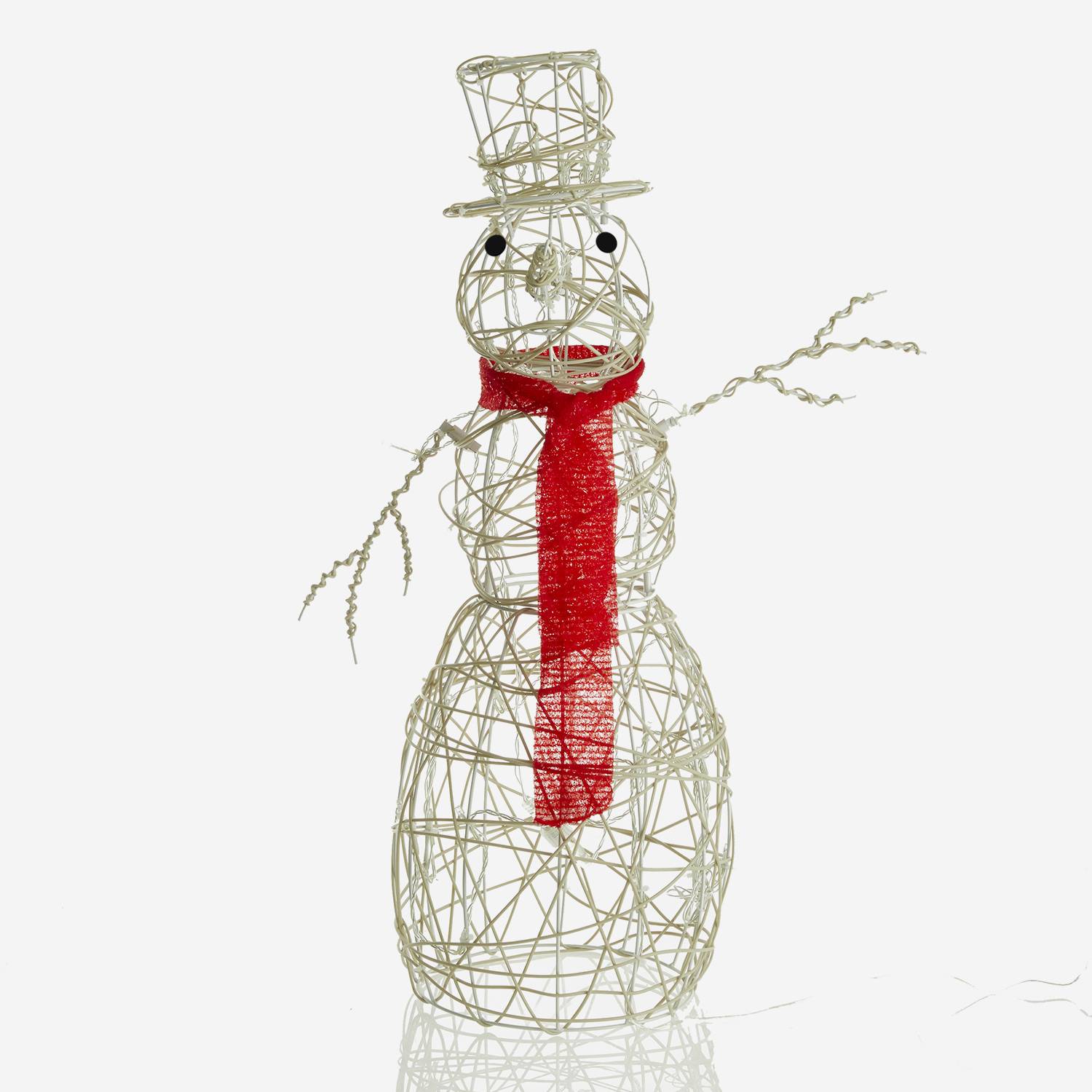 Weißer leuchtender Schneemann, OLAF 70 cm, 50 warmweiße LEDs Photo2