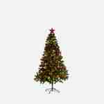 Künstlicher Weihnachtsbaum mit Dekorationsset - Toronto 150 cm - Grün mit Dekoration in Rot und Gold Photo1