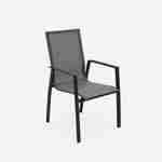 Ensemble Washington, 1 table extensible et 8 fauteuils en aluminium et textilène Photo5