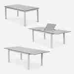 Gartengarnitur - Chicago Weiß/Taupe - Ausziehbarer Tisch175/245 cm mit Verlängerung und 8 Sitzen aus Textilene Photo4