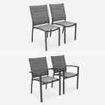 8-seater garden dining set, extendable 175-245cm aluminium table, 6 chairs and 2 armchairs - Chicago 8 - Dark Grey frame, Taupe textilene  Photo4