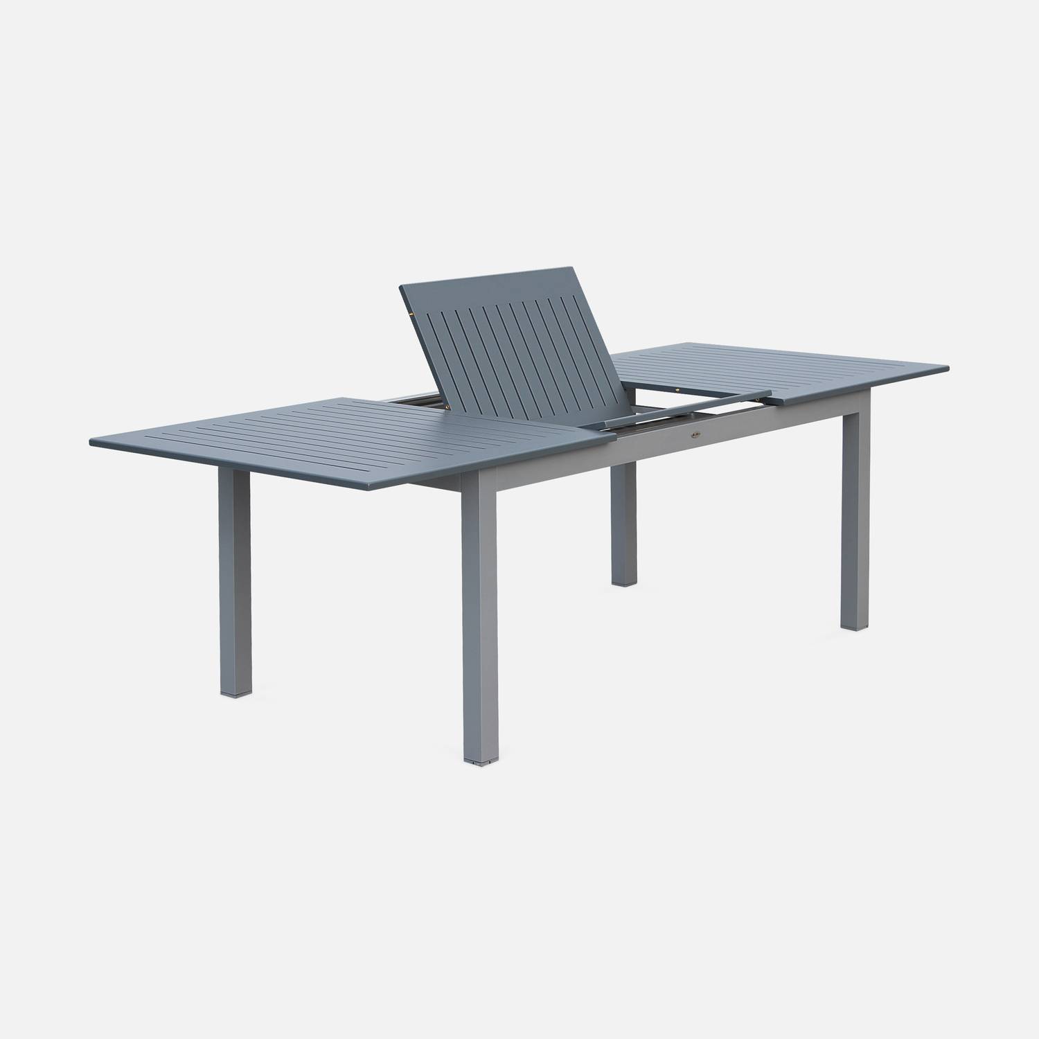 Table extensible - Chicago Anthracite - Table en aluminium 175/245cm avec rallonge, 8 places  Photo4