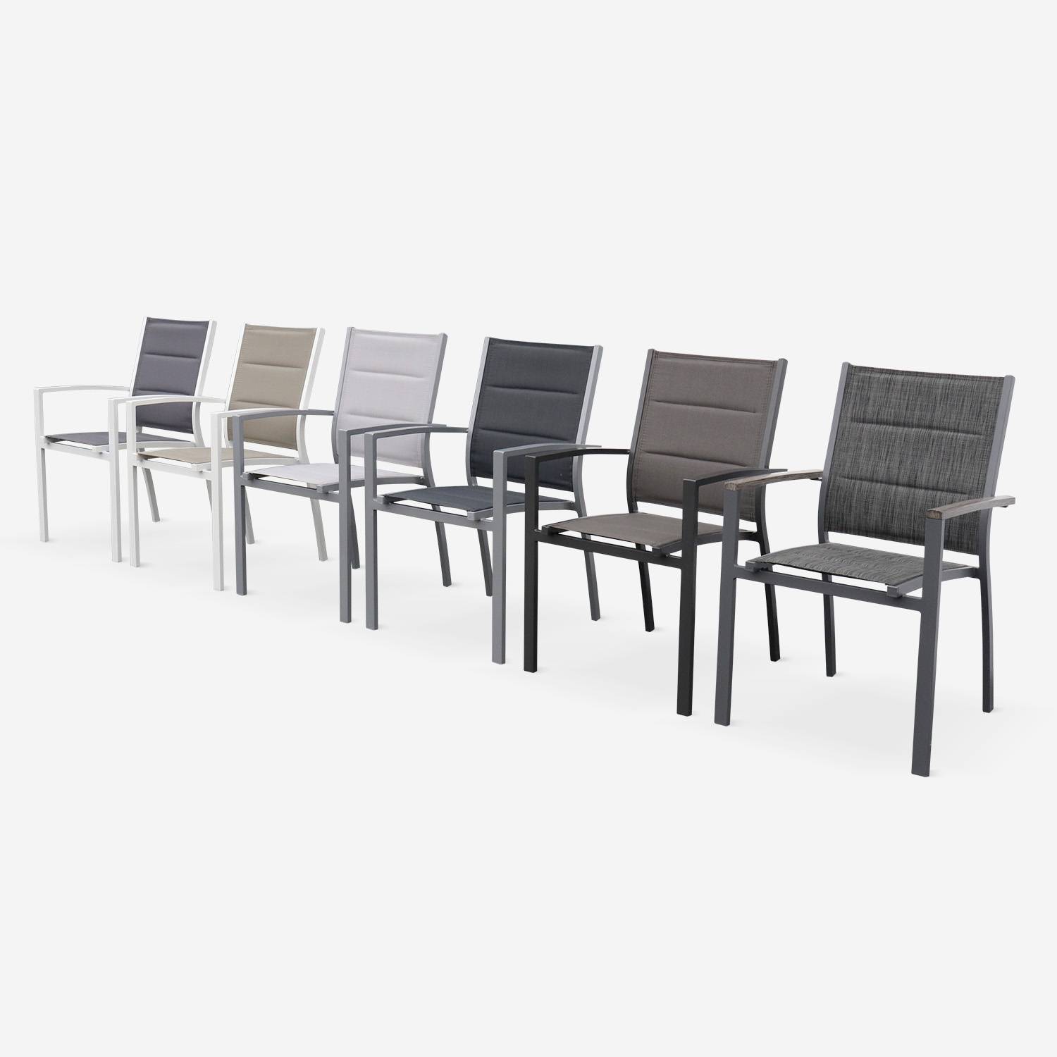 Juego de 2 sillas - Chicago / Odenton / Philadelphia Antracita - aluminio antracita y textileno gris oscuro, apilables Photo6