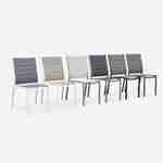 Set of 2 stackable chairs - Chicago - Grey aluminium and Charcoal Gray textilene Photo7