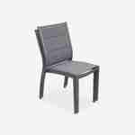 Set of 2 stackable chairs - Chicago - Anthracite aluminium and Charcoal Gray textilene Photo5
